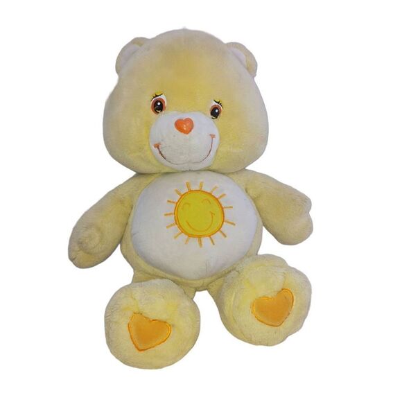 2002 CARE BEAR  FUNSHINE Yellow Sunshine Jumbo Plush 27" Bear - Picture 4 of 7